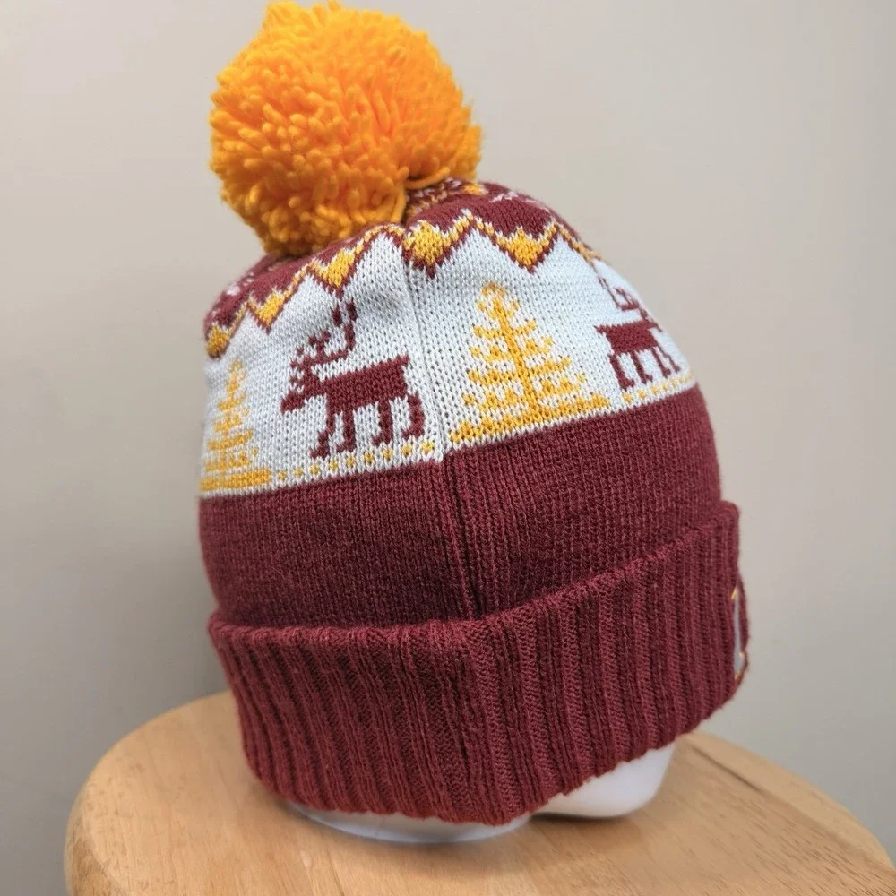 Adidas Cleveland Cavaliers Knit Cuffed Beanie Hat Pom-pom 100% ACRYLIC burgundy